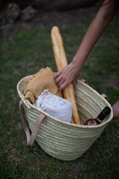 Palm & Leather Market Bag