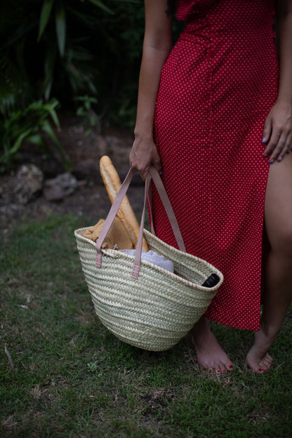 Palm & Leather Market Bag