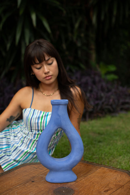 Majorelle Blue Ceramic Vase Morocco